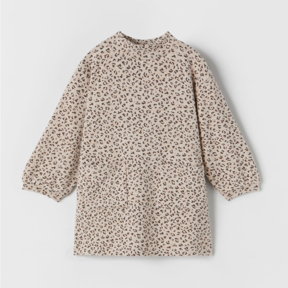 ZARA Kids | Beige | Soft Touch Animal Print Dress 3/4yr